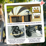 Dog Buggy, Foldable, for Dogs & Cats up to 30kg, Brown