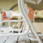 Children's Swing, 2-Seater, 60 kg, White Steel