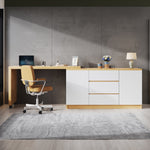 Desk, Multifunctional Rotating, Lockable Casters, White/Oak