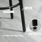 Bar Stool Set of 2, Industrial Design with Footrest, Metal Frame, Brown