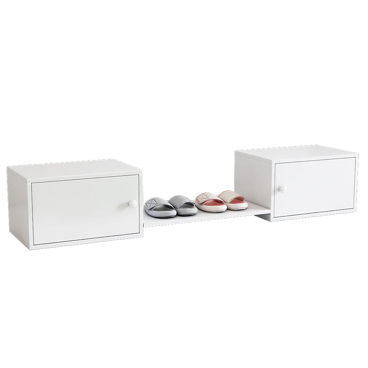 Shoe Cabinet, Entryway Furniture Multi-Use Bench, White