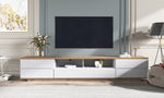 TV Cabinet Modern Color-Block 180cm Wood Grain Finish White