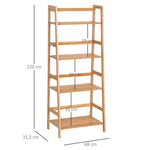 Ladder Bookcase, 4-Tier Bamboo Top, Natural