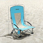 Folding Camping Chairs, Set of 2 with Cup Holder, Mesh Backrest, Black