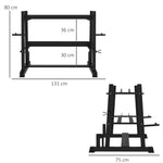Dumbbell Rack 3 Levels, 200 kg Steel Black
