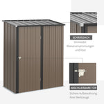 Tool Shed with Pent Roof, 1.34 m², Galvanized Steel, Brown