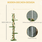 Cat Tree, Height Adjustable Jute, Green and Yellow