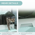 Cat Litter Box, Hut Design with Sifter Mat & Scoop, Green