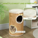 Cat Tree, Plush Sisal Surface, Brown-Beige