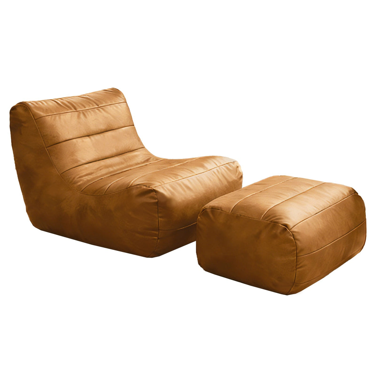 Ergonomic Single-Seater Lounge Sofa with Coordinated Ottoman for Compact Living Spaces, Modern Style