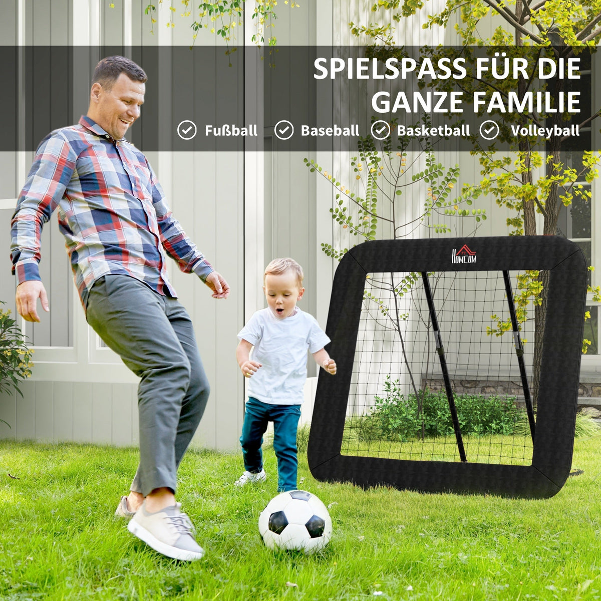 Football Goal Foldable Rebounder 5-level Adjustable Multi-sports