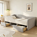 Upholstered Children's Bed 90x190 with Drawers, Grey Velvet