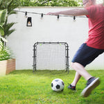 Football Rebounder Double-Sided Adjustable in 5 Levels Steel Black