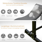 Sun Loungers Set of 2 Ergonomic Recliner Aluminum Texteline Dark Grey