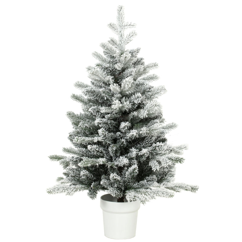 Mini Christmas Tree 90cm with 296 Tips & Snow Pot, White