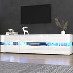 Modern TV Cabinet 160cm LED Storage for 70-inch TVs High-Gloss White