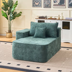 Cloud Couch L-Shaped Corner Sofa, 262cm with XXL Deep Seat and Chaise Longue, Green Chenille