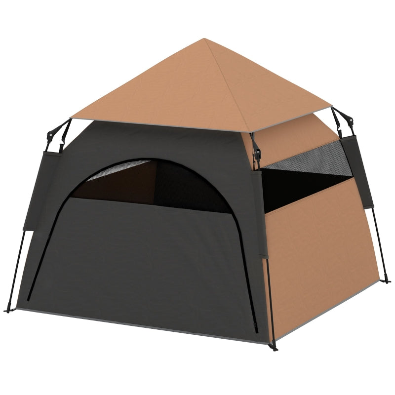 Pet Tent, Dog Tent, Foldable Weatherproof, Dark Brown