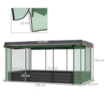 Raised Garden Bed, Steel, Bird Netting, 230x110x110cm, Dark Grey