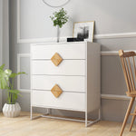 Solid Wood Dresser, 4 Drawers Special Shape Handle, Solid Wood