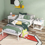 Wooden Bed Frame 208x96cm Slatted Base Headboard, White