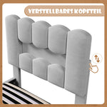Upholstered Bed 90x200cm Hydraulic Storage LED Adjustable Headboard Velvet Grey