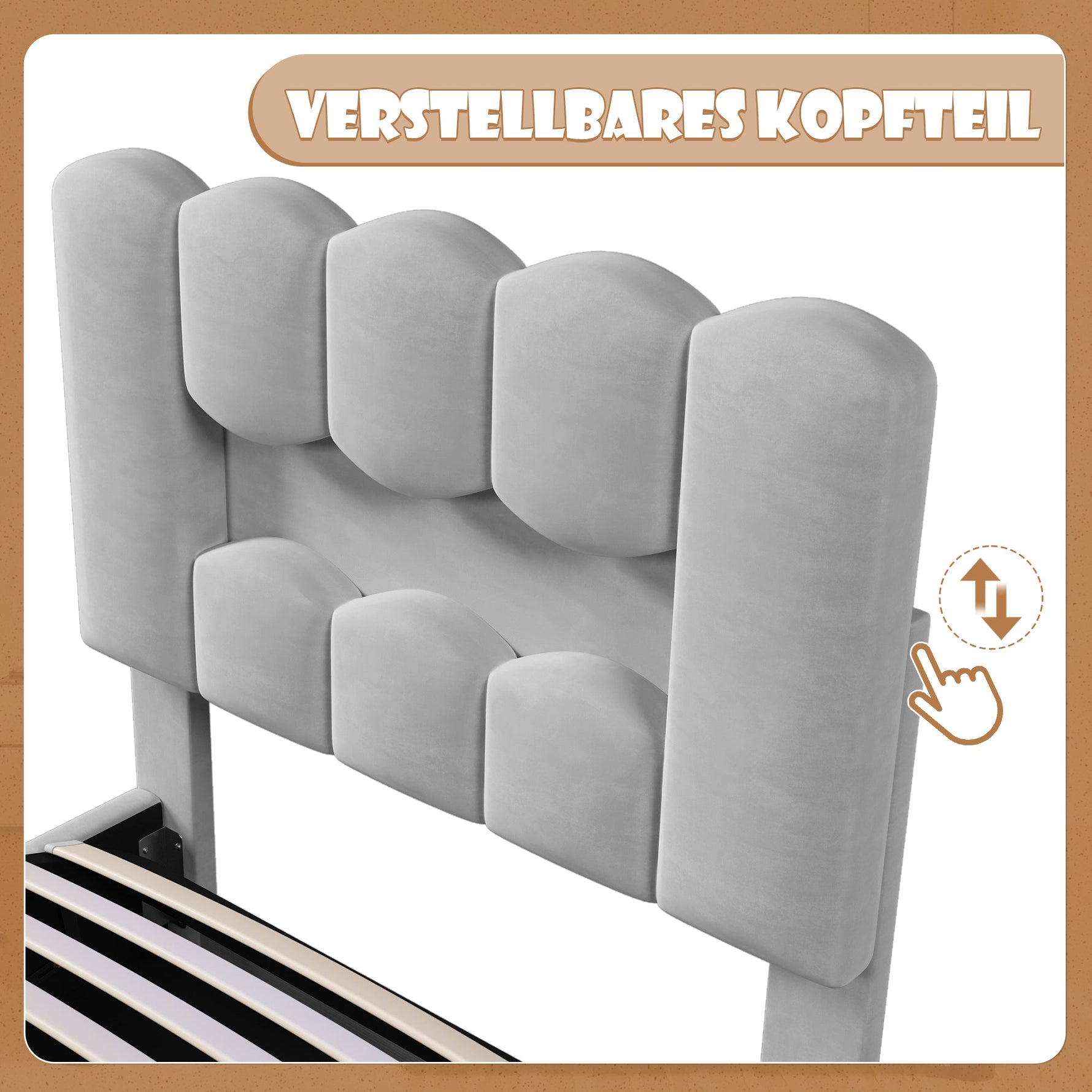 Upholstered Bed 90x200cm Hydraulic Storage LED Adjustable Headboard Velvet Grey