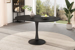 Extendable Oval Dining Table 100/140x100cm Modern - Black