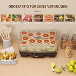 Food Dehydrator, 6 Trays, 550W, 40-70°C, 48-Hour Timer, Black