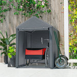 Garden Shed Storage Tent, Robust Weatherproof Steel Frame, Dark Grey