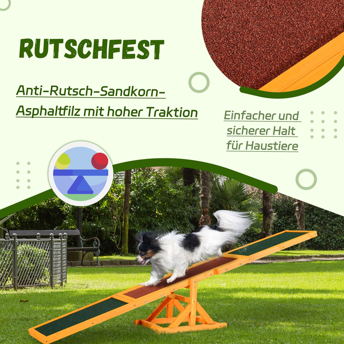 Dog Agility Seesaw, Puppy Toy for Dog Sports and Training, Pinewood