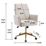 Office Swivel Chair with Height-Adjustable Ergonomic Medium Backrest, Striped Upholstery