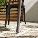 Garden Table 80x80x74cm Weatherproof 4 Person Steel, Grey