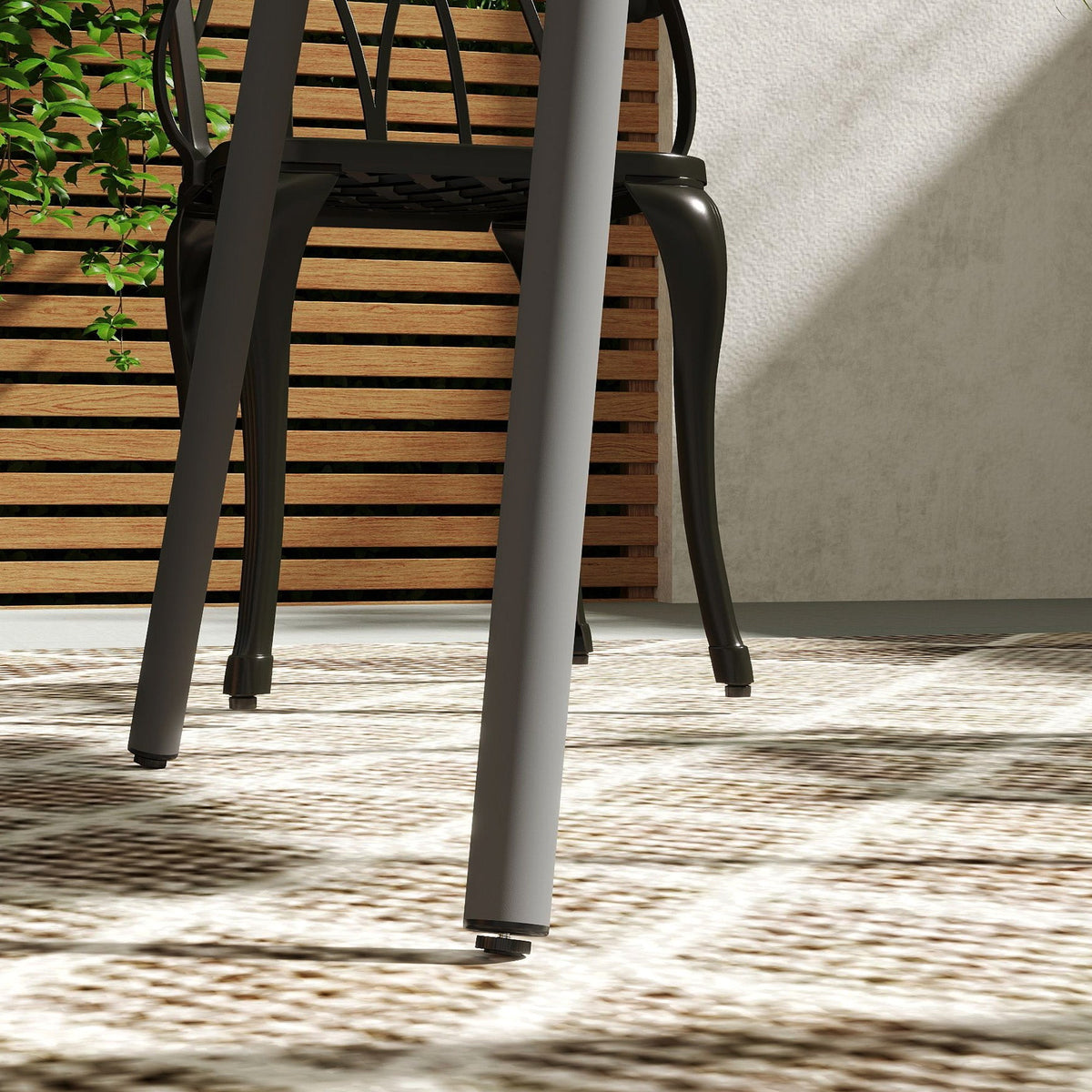Garden Table 80x80x74cm Weatherproof 4 Person Steel, Grey