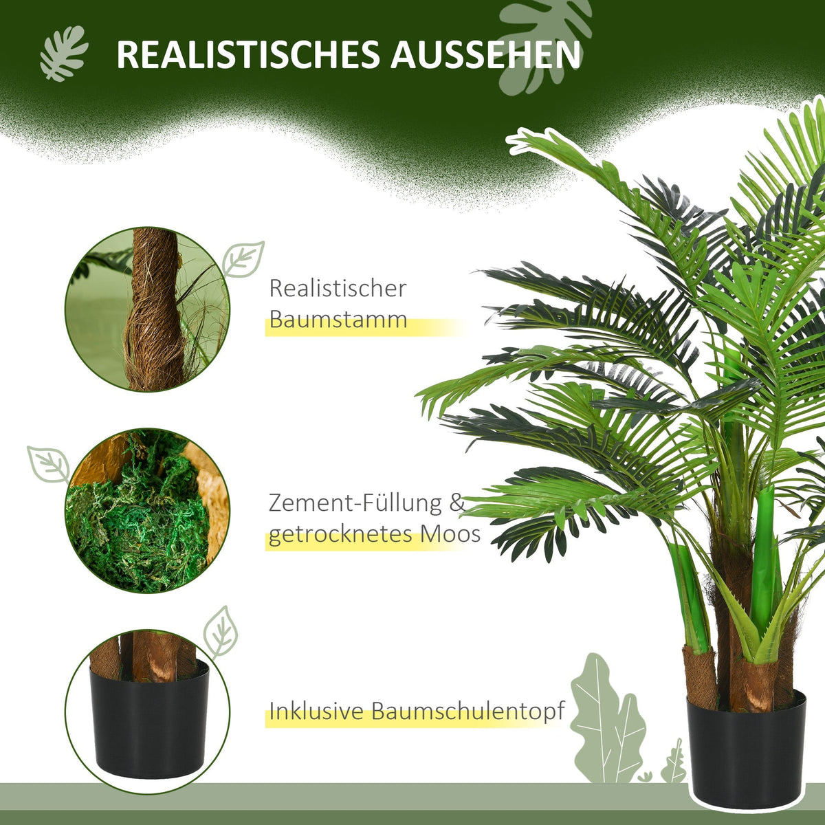 Artificial Palm Tree 100cm 27 Branches Indoor Outdoor Green