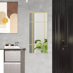 Wall Mirror 110 x 50 cm Decorative Rectangular Metal Frame, Gold
