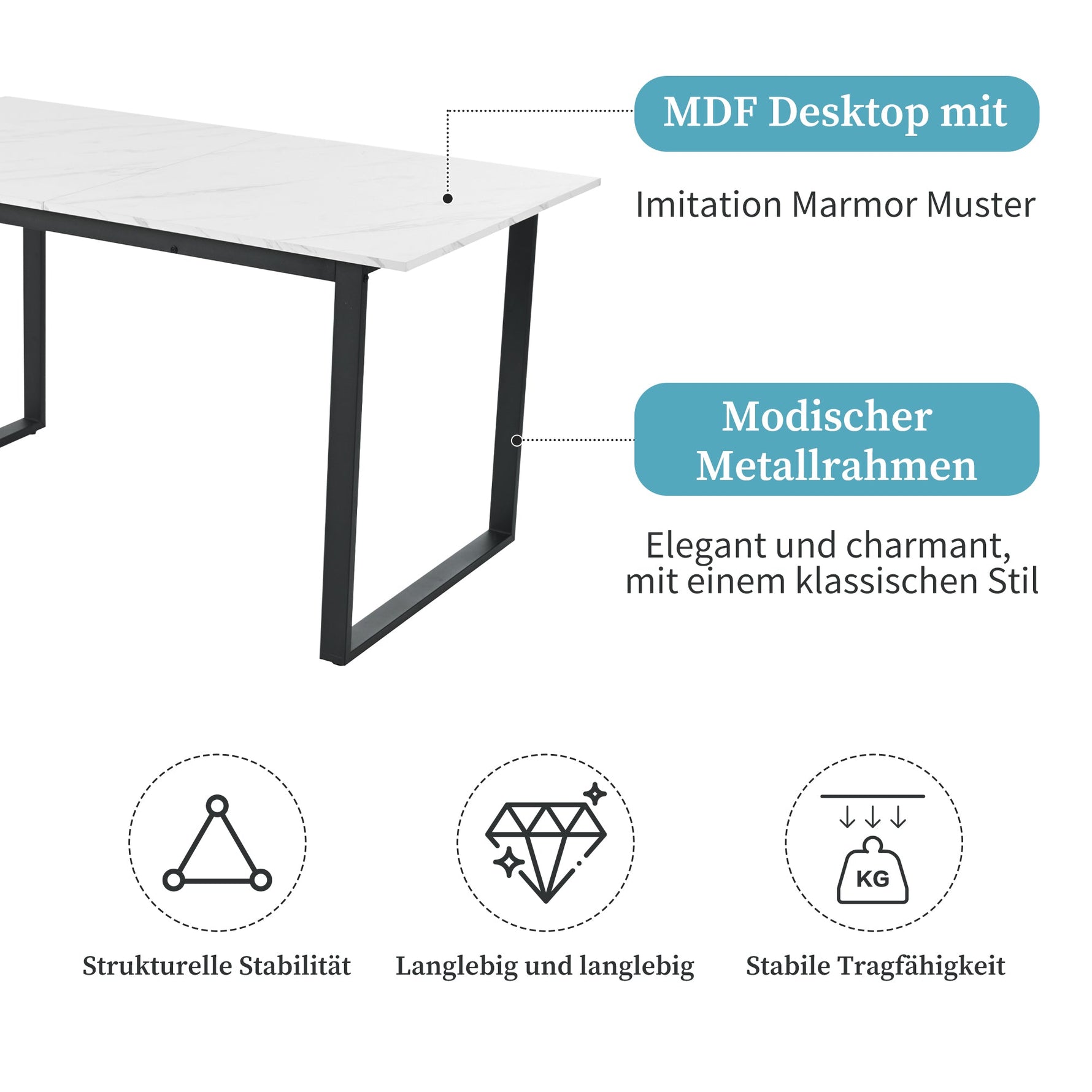 Dining Set Extendable 140/180cm Table with 4 Black Velvet Chairs White MDF and Black Legs