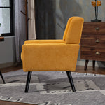 Accent Armchair Set, 2-Piece Single and Double Chairs with High-Density Foam and Solid Wood Legs, Durable Fabric