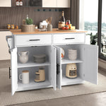 Serving Trolley Folding Tabletop Casters Interchangeable Legs - White