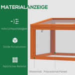 Cold Frame Greenhouse, Weatherproof Wood & Polycarbonate, Orange