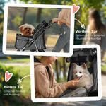 Dog Stroller Buggy, Foldable Mesh Windows Cup Holder, Dark Grey