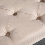Vintage Upholstered Bench, Hallway with Buttons 120kg Capacity, Linen Look