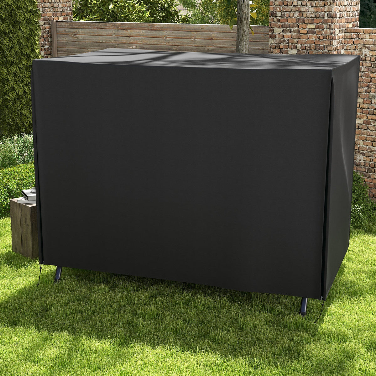3-Seater Swing Cover, Water-Repellent UV-Resistant 600D Oxford Fabric, Black