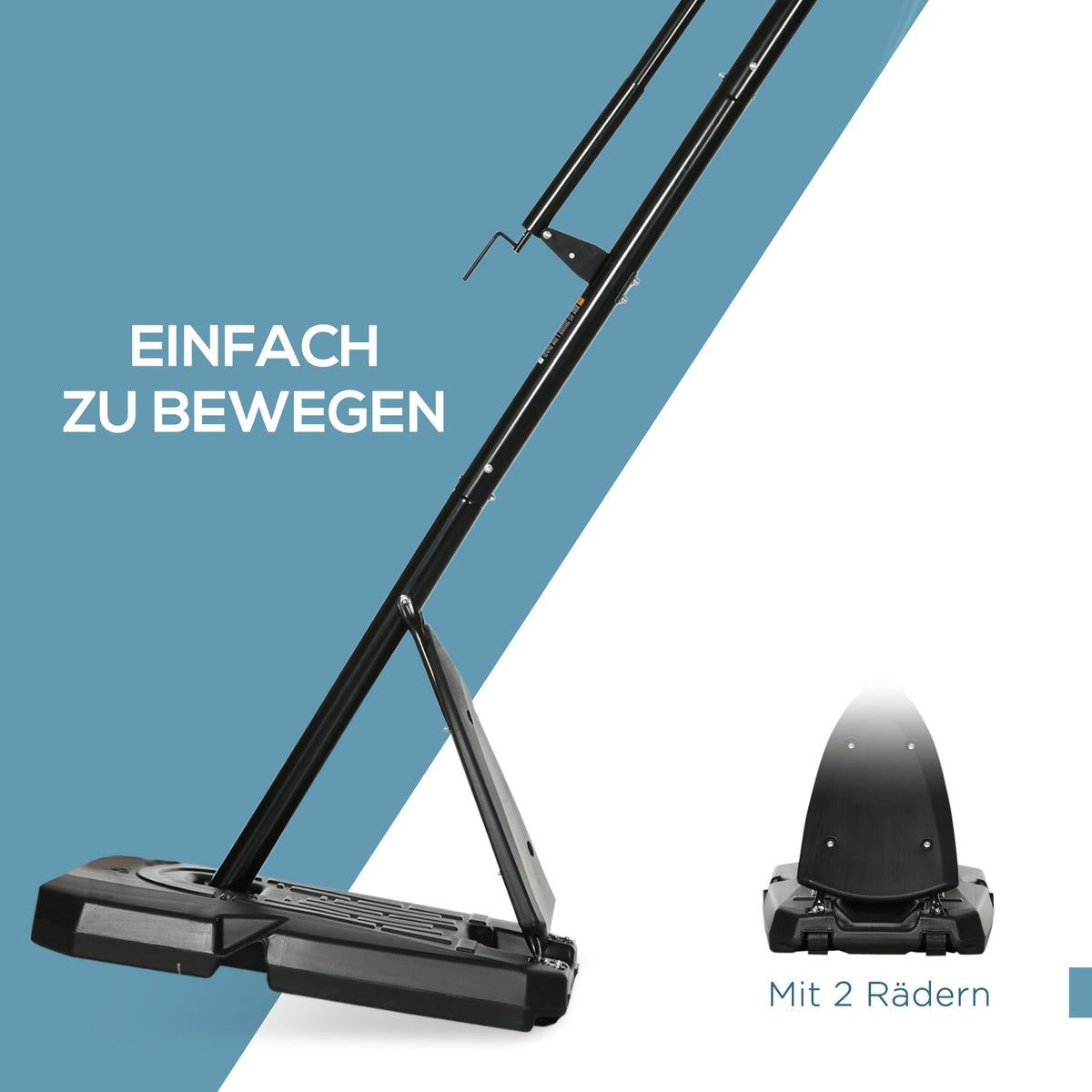 Basketball Stand, Height-Adjustable Rollable, Steel