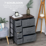 Drawer Cabinet, 7 Foldable Fabric Drawers Metal Frame, Gray