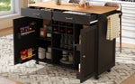 Modern Kitchen Island 102cm Dining Cart Storage - Black