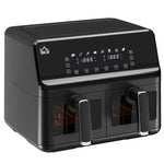 Air Fryer, Dual 4-Liter Baskets, 8 Programs, Black