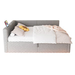Upholstered Bed with LED, USB-C/USB and Hydraulic Storage, 140x200cm, Grey Velvet