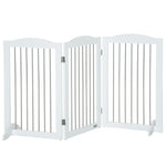 Dog Gate Foldable 3-Panel Stair Safety Barrier, White
