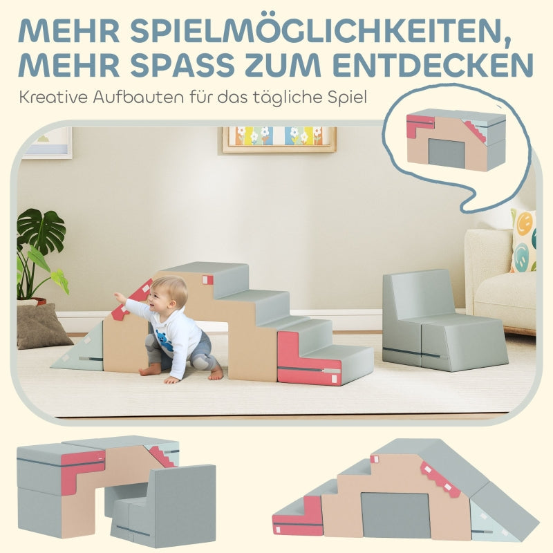 Soft Play Blocks Set, 2-Piece Toddler Climbing & Building, Colorful Foam